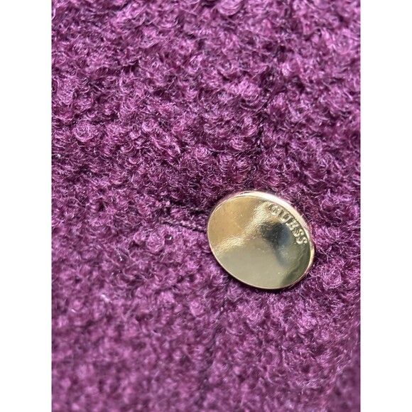 Guess Women’s Wool Coat Red Wine Double Breasted Walder Buttons Lined Long Sz XL - Picture 13 of 15